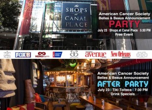 In support of the ACS, we hosted an after party with specialty cocktails at Tiki Tolteca at Felipe's immediately following the Belles and Beaus Announcement Party.