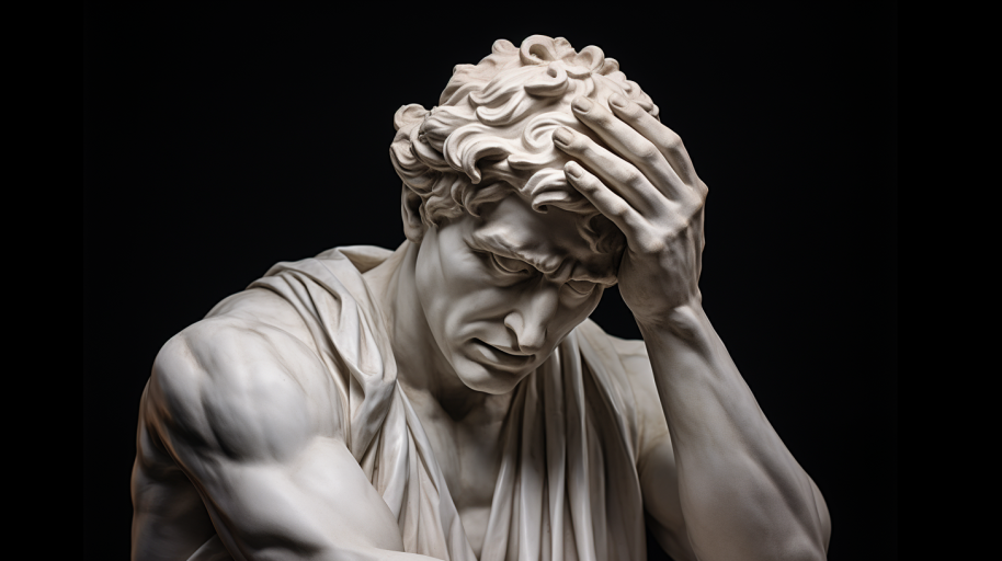 "Why do my ideas suck so much? I'm supposed to be The Thinker."
