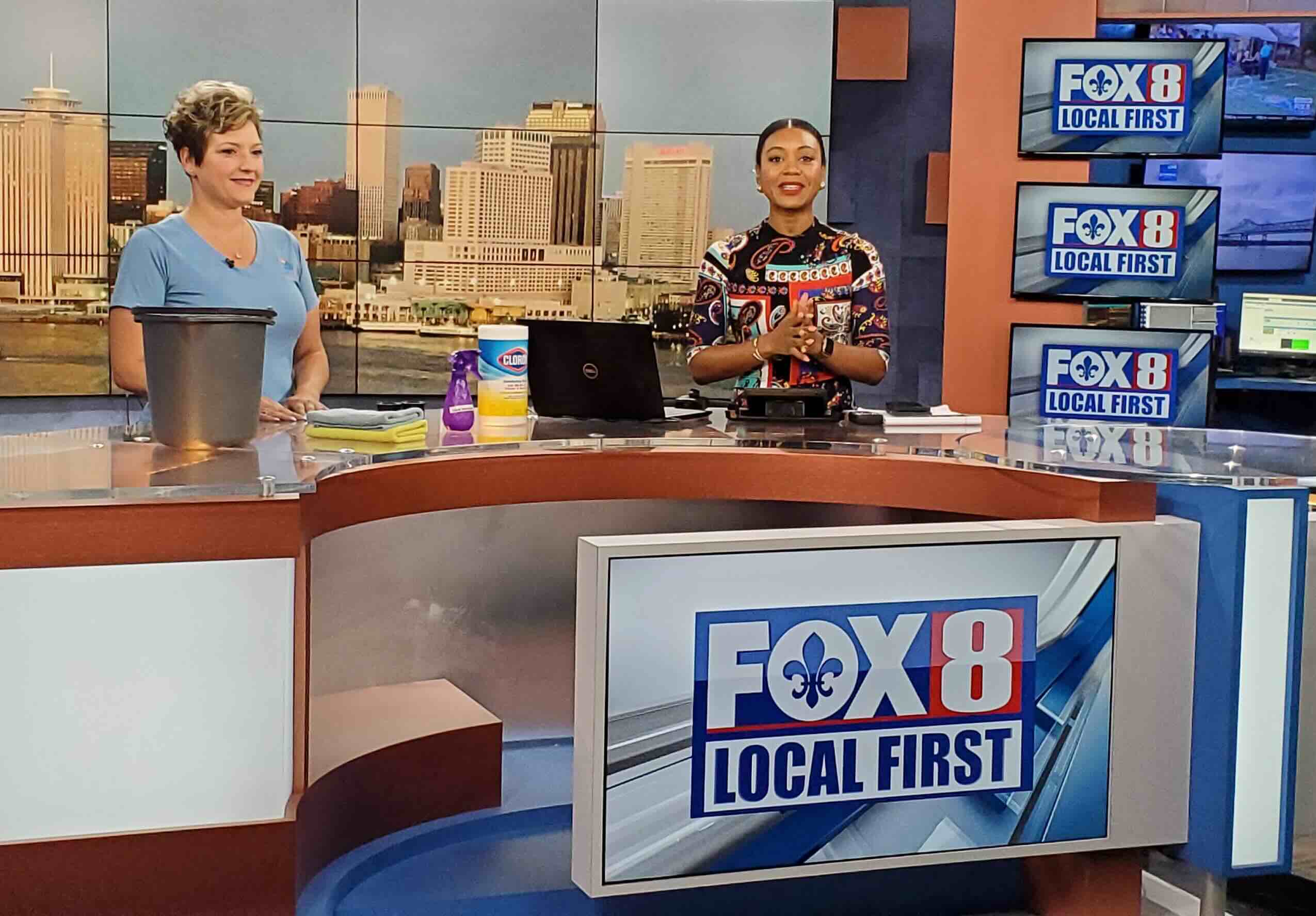 Noelle Presley, owner of Gulf Coast Shimmer 'N Shine, appears on WVUE-TV Fox 8 in New Orleans, an opportunity coordinated by HEROfarm as part of our public relations efforts.
