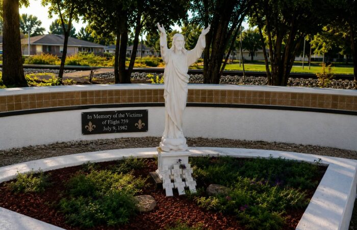 Pan Am Flight 759 memorial in Kenner, Louisiana, honoring the 153 people who lost their lives in the July 9, 1982 tragedy.